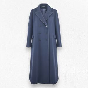 Vintage 70s Harve Benard Navy Wool Double Breasted Overcoat ILGWU Size Large